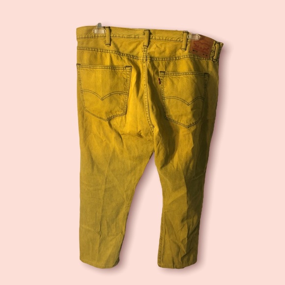 Levi’s Retro Color Washed 501 CT (Customized Tapered) Yellow Jeans Mens 40x24 - Picture 2 of 13